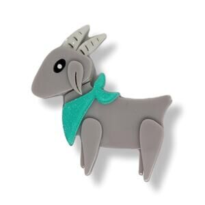 New GOAT Greatest Of All Time Lucite Designer Signed Brooch